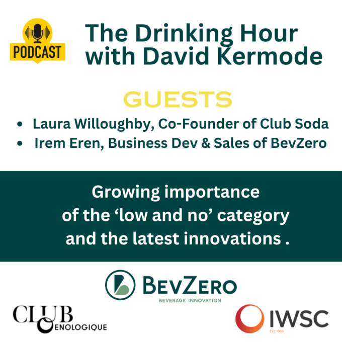 Listen to this Podcast: The Drinking Hour – with host David Kermode, and guests Laura Willoughby/Club Soda and Irem Eren/BevZero